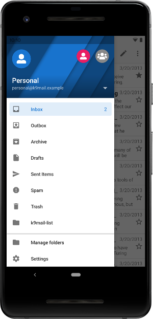 screenshot of K-9 Mail